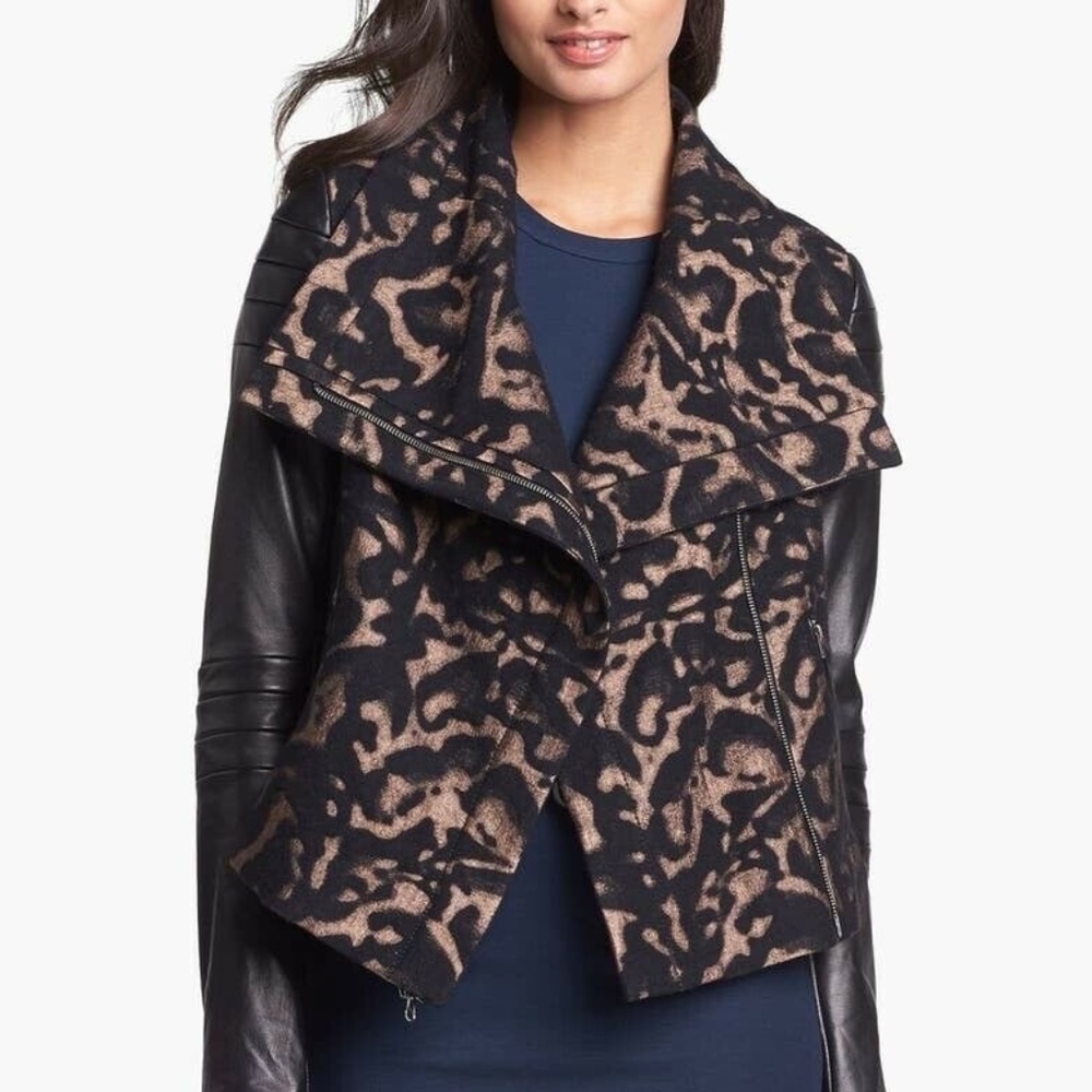 New !!! DIANE VON FURSTENBERG 'Marvela' Leather Jacket